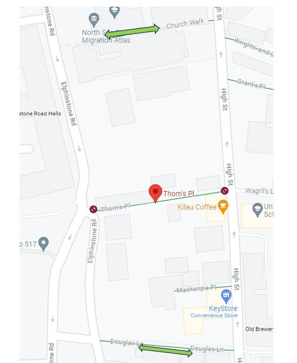 Map of Thom's Place closure alternative routes