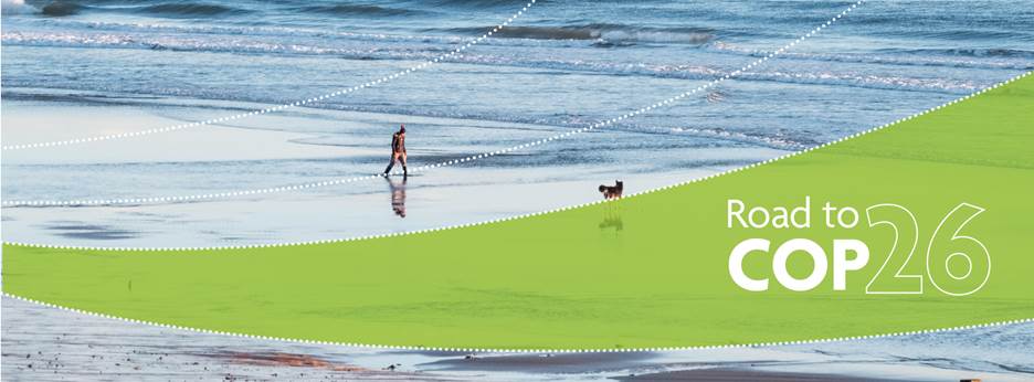 University advertisement for the road to COP26