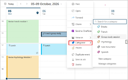 Screenshot of the categorising tool