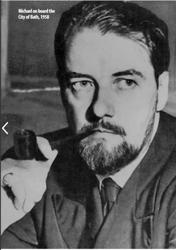 Michael on board the City of Bath, 1958