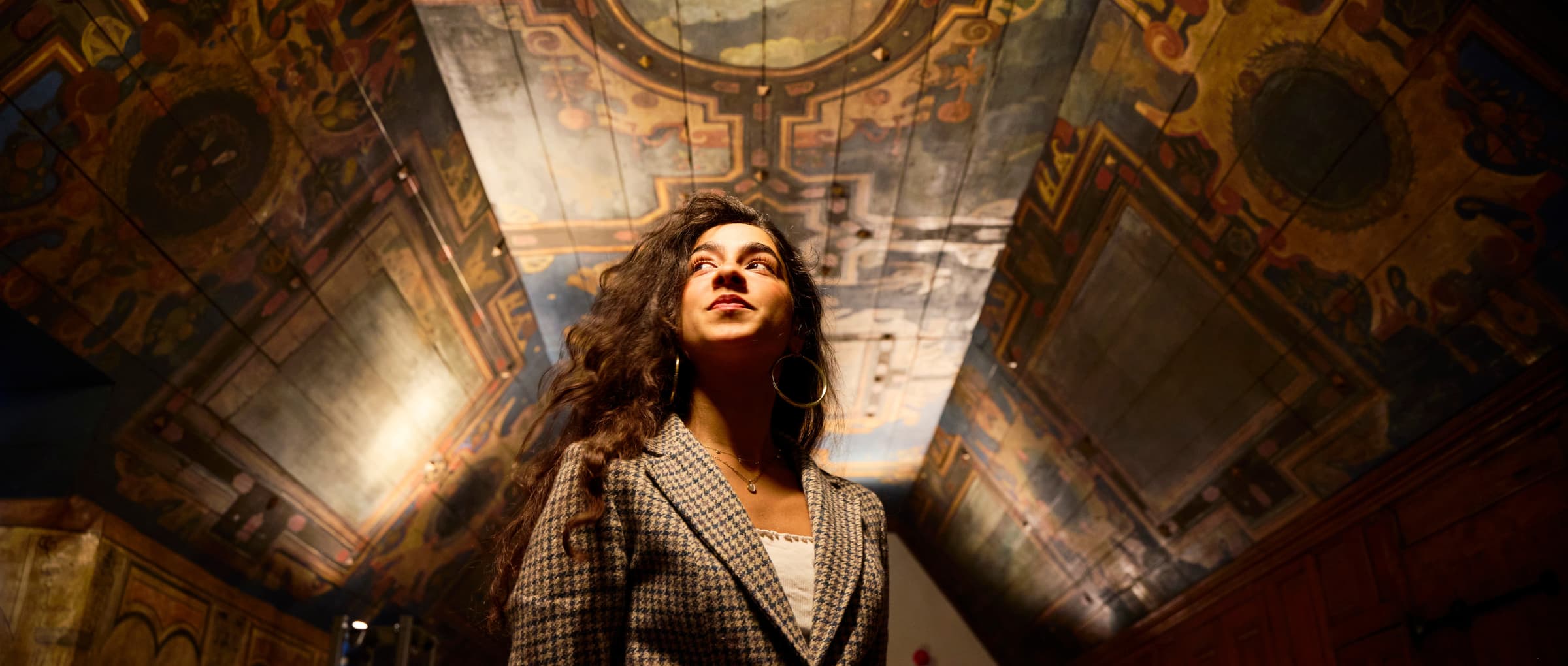A student in the chapel