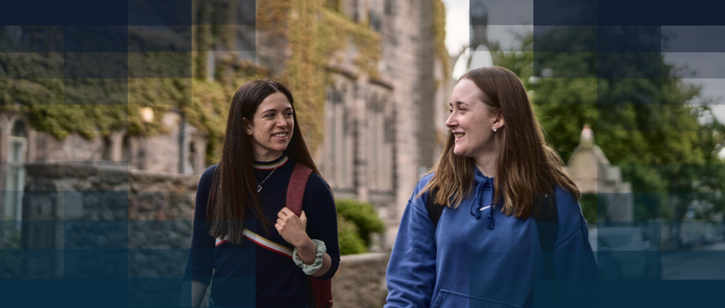 Students on the High Street with the Crown in the background