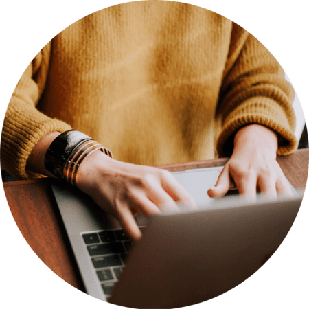 someone typing on a computer