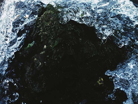 A patch of ocean viewed from above