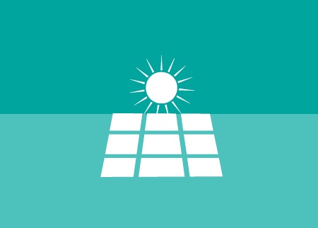 icon of a sun and solar panels