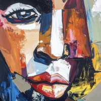 Colourful painting of a face to represent Third Culture Kid