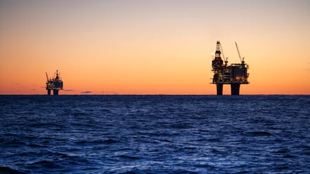 Oils rigs in the sea