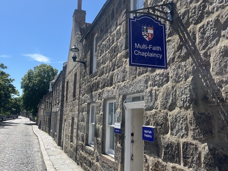 Image shows the front of the Multi-Faith Chaplaincy on the High street in Old Aberdeen