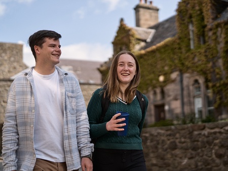 Students walking down high street