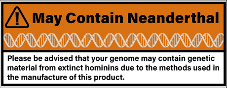 Humorous warning label referencing human genetics