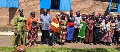Adult Learners at the TTC Karongi. Prof Wenceslas Nzabalirwa (3rd from left) and Prof Pamela Abbott (4th from left)