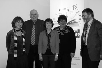 Eleanor Fordyce (front centre) with Lindy Cheyne, Prof. Paul Dukes, Sheena Blackhall and Ian Russell