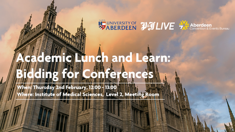Academic Lunch and Learn- Event Information and Image of Marischal College in Background