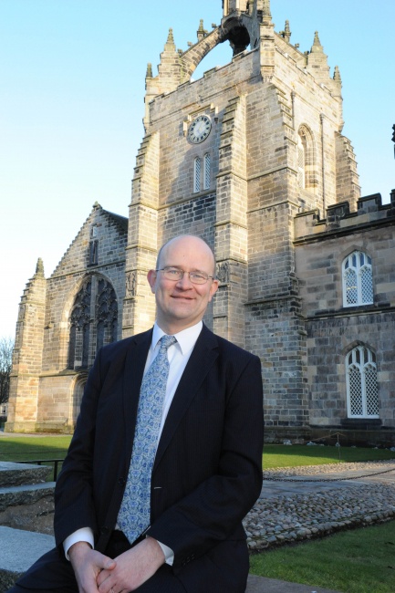 Professor David Smith outside Kings College Chapel