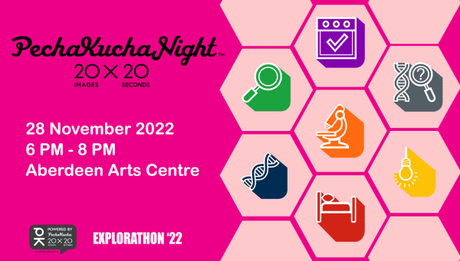 Pecha Kucha event information 28 November, Aberdeen Arts Centre, 6pm start
