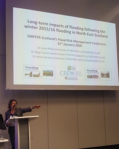 Lorna Philip presented findings from the research at Scotland’s Flood Risk Management Conference