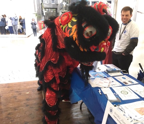 Chinese dragon visits the HSRU stand