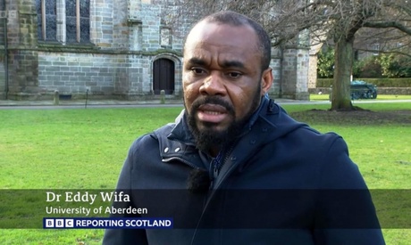 Dr Wifa pictured during the BBC Scotland Interview