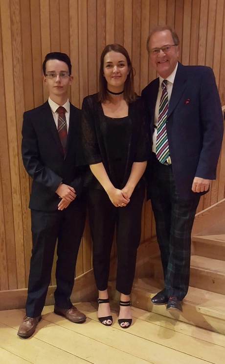 Euan Thompson and Jennifer Baird pictured with Mike Graham (the Scottish national rep for ICCC)