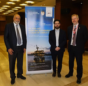 Photograph of Dr Constantinos Yiallourides and Professor John Paterson during the event