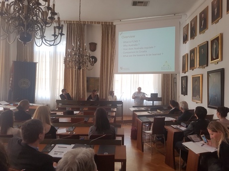 Professor Hunter presenting at the University of Zagreb
