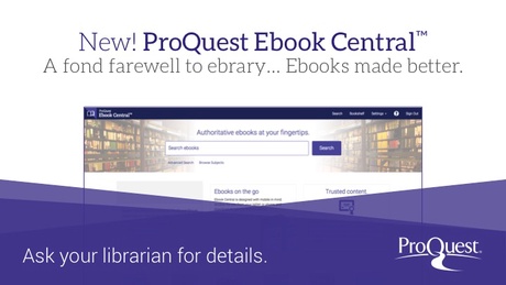 ebrary changing to Ebook Central