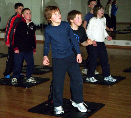 Dance mat session at Easter Sports School