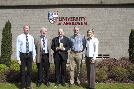 Professor Albert Rodger, Vice-Principal for External Affairs and Drs Richard Neilson, Ana Ivanovic and Andrew Starkey 