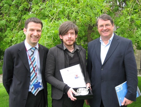 Left to right: Chris Munro, PGDE Programme Director; Graham Laing, PGDE Primary student and recipient of the Richard Greig Memorial Award for Professional Studies 2010; Professor Andrew Pollard, Institute of Education, University of London