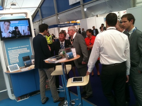 Crowded University stand at Offshore Europe
