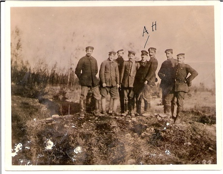 The new image of Hitler amongst his fellow dispatch runners taken in 1916 - the photo Dr Weber was given from the family of the Jewish officer - the copyright owner is Beverly Grant.