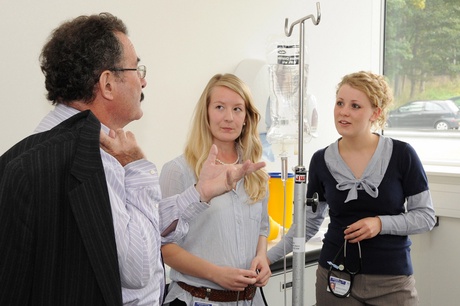 Professor Robert Winston chats with medical students
