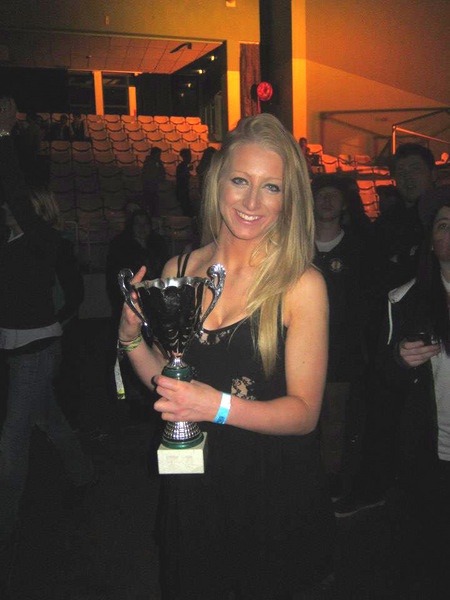 University of Aberdeen Eilidh McLeod celebrates her BUSC 'Overall Winner' award 
