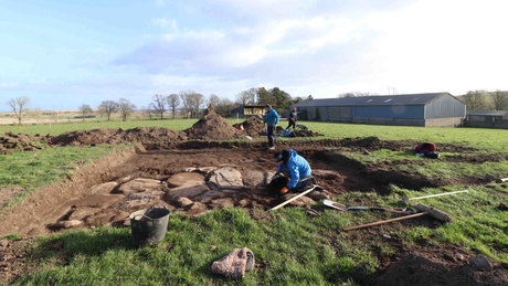 The University of Aberdeen archaeological dig site at Aberlemno