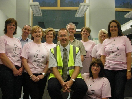Breast cancer nurses and a Prowl organiser with Prof Steve Heys
