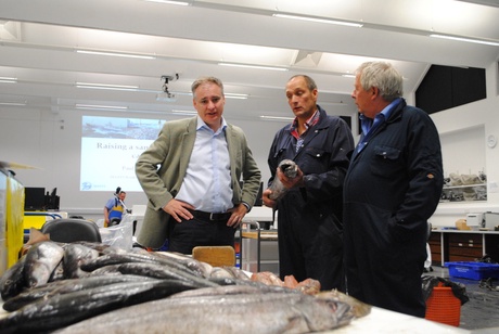 Fisheries Secretary Richard Lochhead meets with fishermen during the two day course at the University of Aberdeen