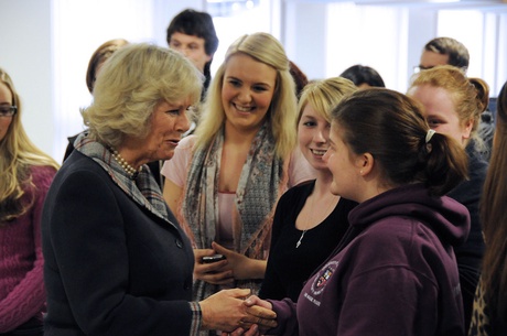 The Duchess of Rothesay meets students in the MacRobert building