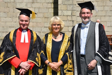 The Very Reverend Professor Iain Torrance and University Pro-Chancellor; HRH The Duchess of Rothesay and Chancellor of the University, and Professor Sir Ian Diamond, Principal and Vice-Chancellor of the University