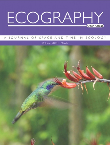 the front cover of Ecography journal