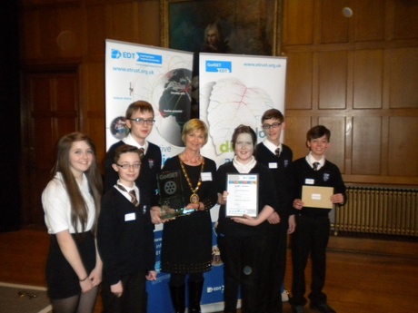 The winning team from Kemnay Academy with Aberdeenshire Provost, Jill Webster
