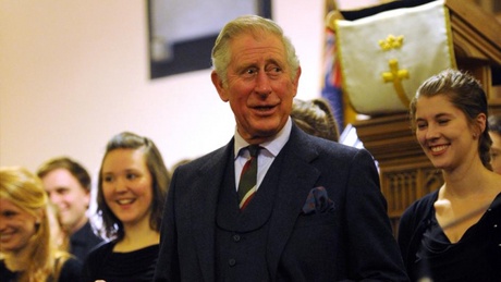 The Prince of Wales lending his support to a Choir performance
