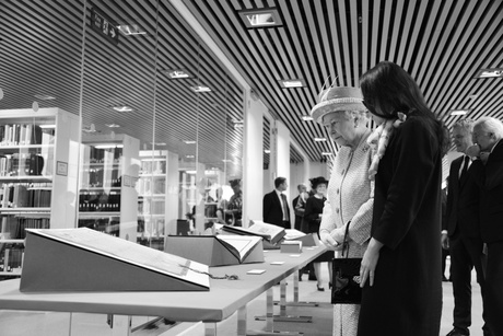 Her Majesty the Queen at the opening of the Sir Duncan Rice Library in 2012