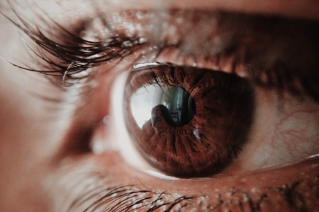 Close-up image of a brown eye | Photo by Subin from Pexels