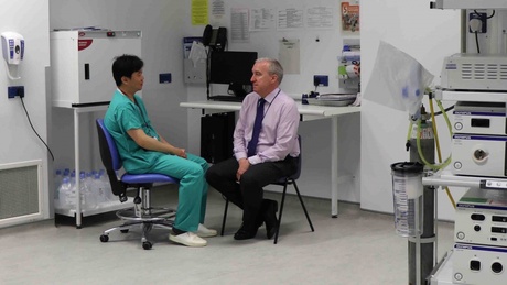 Dr Thomas Lam and Andrew Mackie, one of the patient volunteers who contributed to the study