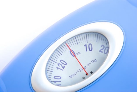 Close up image of bathroom scales