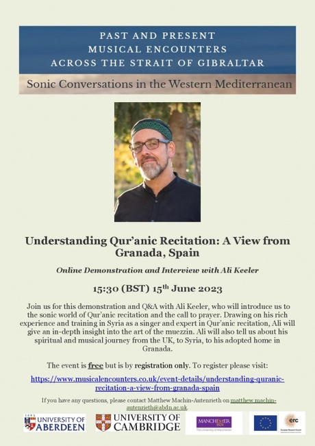 Understanding Qur’anic Recitation: A View from Granada, Spain 15:30, 15th June 2023.