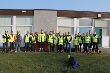 Team of volunteers from the University helped revive three neglected courtyards at Cordyce School in Aberdeen.