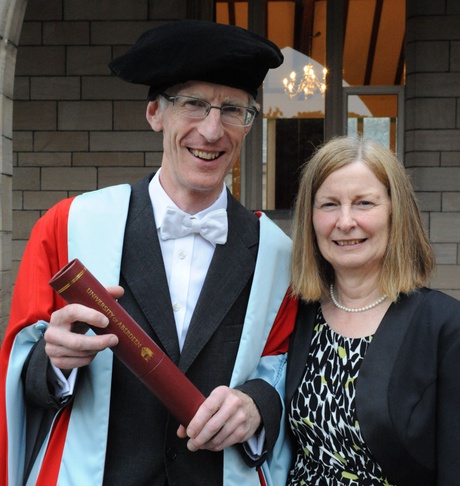 Duncan Macniven and his wife Valerie at his graduation as honorary Doctor of Laws in 2012.