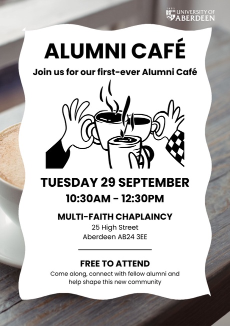 Poster for the Alumni Cafe
