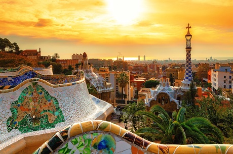 View from Park Guell in Barcelona, Spain